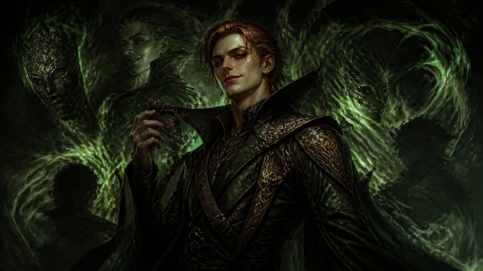 Ilustração original do arquétipo de Loki, deus nórdico do caos e da transformação