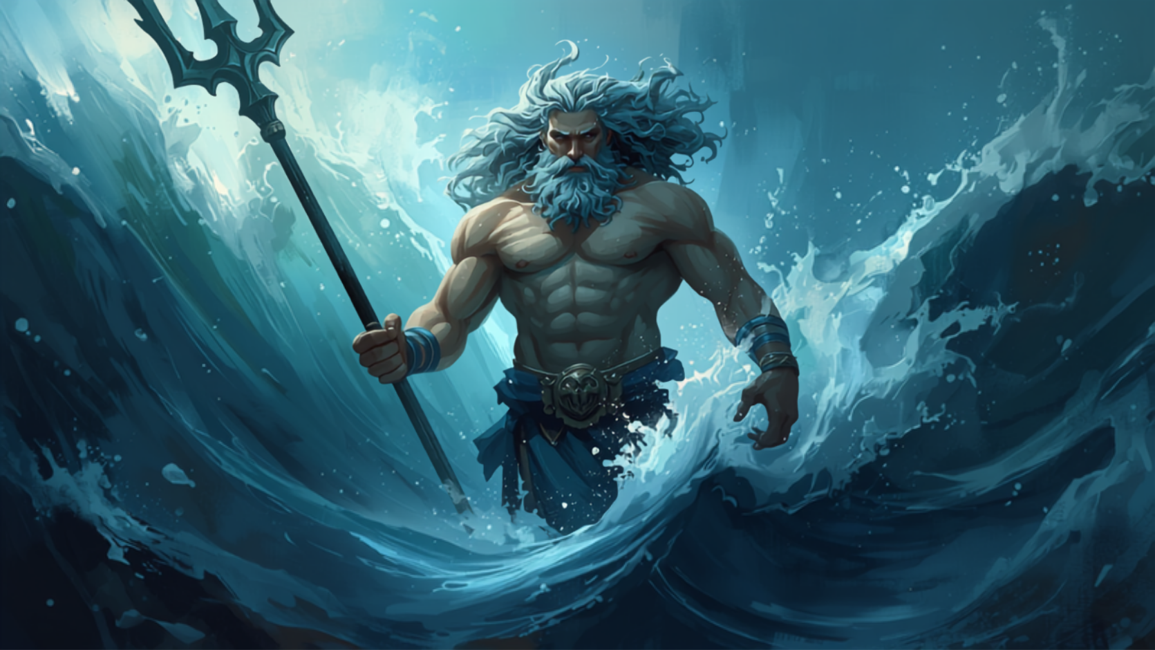 Ilustração do deus Poseidon, arquétipo da profundidade emocional